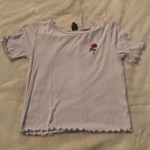 purple shirt with rose - wild fable M